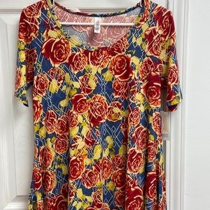 Lularoe Perfect T Multi color Roses Flowers